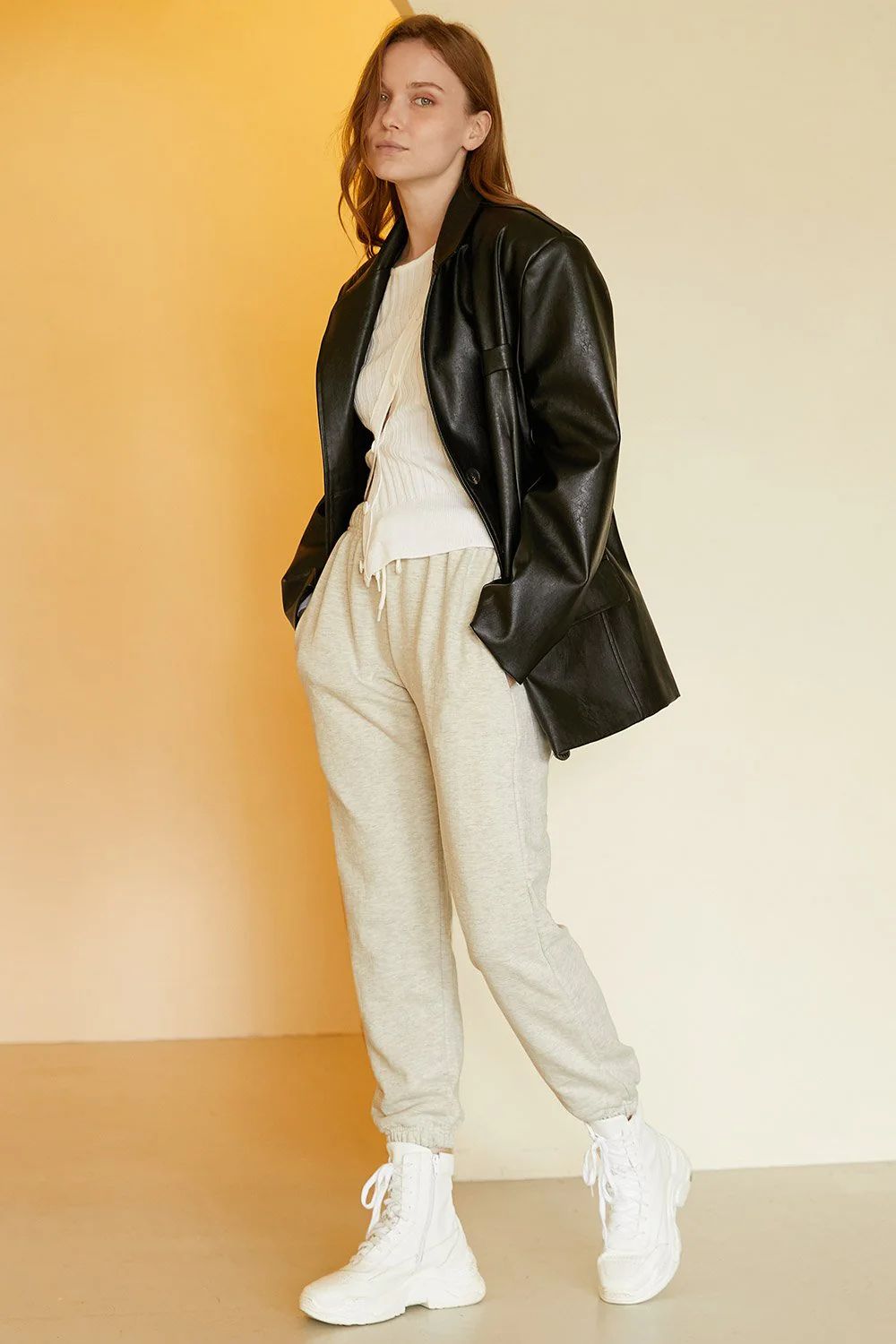 Joan Faux Leather Oversized Blazer | Storets (Global)