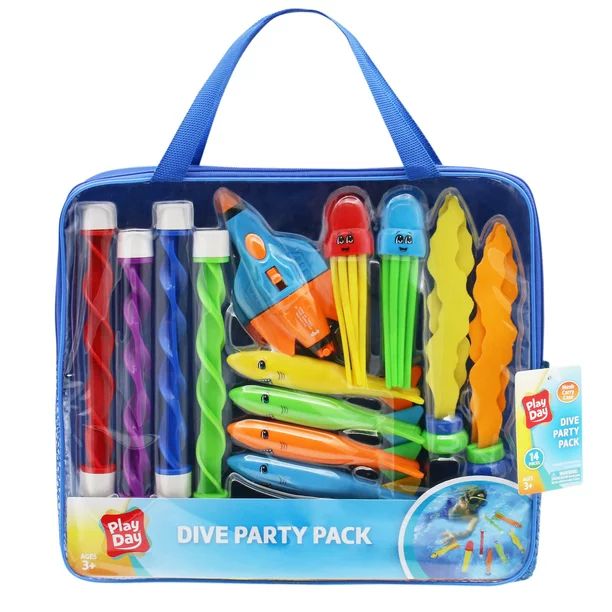 Play Day 14-Piece Dive Party Pack Pool Set, Ages 3+ - Walmart.com | Walmart (US)