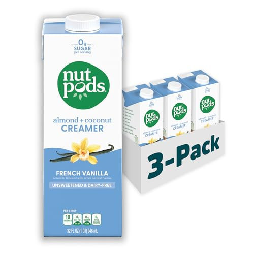 nutpods unsweetened French Vanilla Dairy-Free Coffee Creamer - 32oz 3-Pack | Amazon (US)