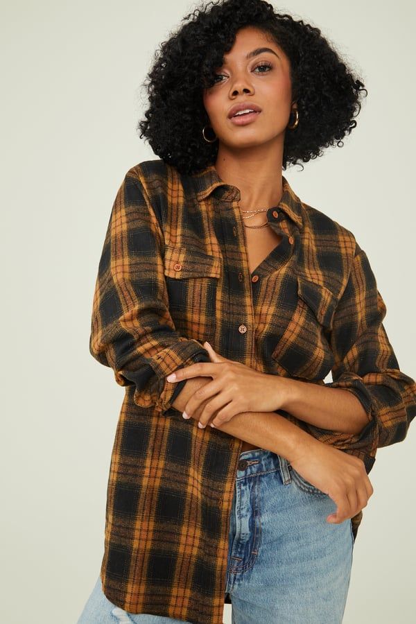 Presley Plaid Button Down Top | Altar'd State