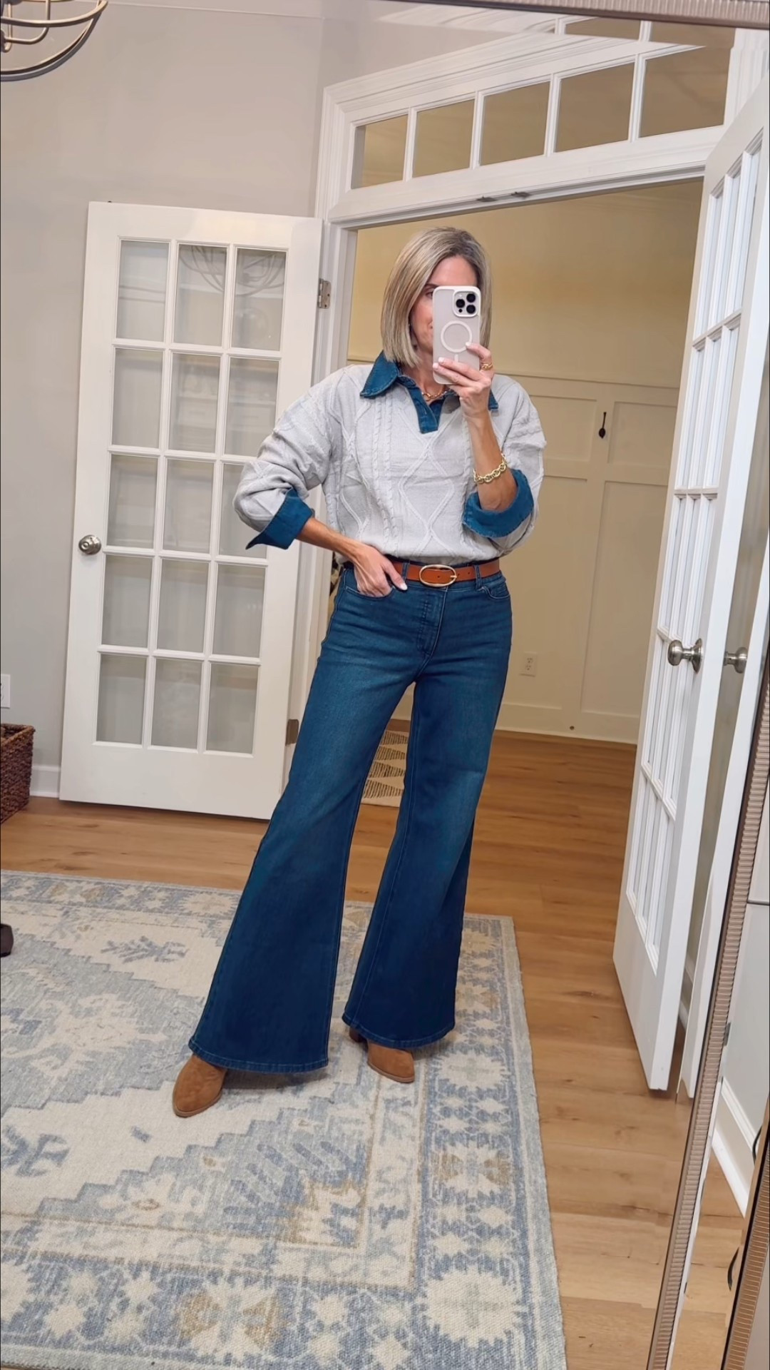 Confession: I didn’t actually style two pieces here.
This is a built-in layer top — the collar and cuffs are part of the sweater, so you get that classic fall layered look in a single step without the bulk. It’s giving put-together with minimal effort! 



#LTKSeasonal #LTKSaleAlert #LTKOver40