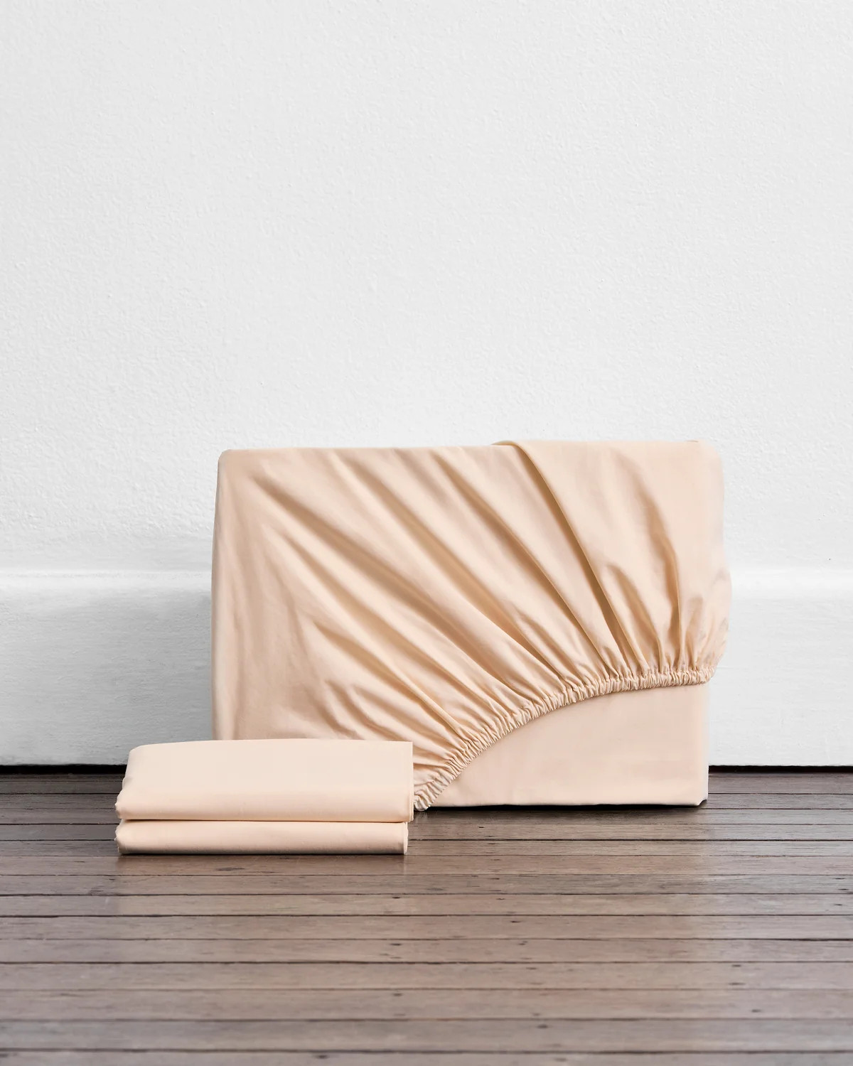 Vanilla 100% Organic Cotton Percale Fitted Sheet Set | Bedthreads US