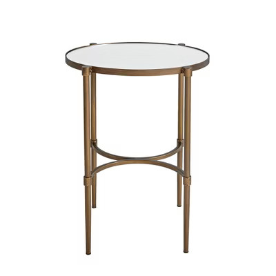 Lia Oval Accent Table Antique Bronze - Martha Stewart: Small Mirrored Drink Table, Country Farmho... | Target