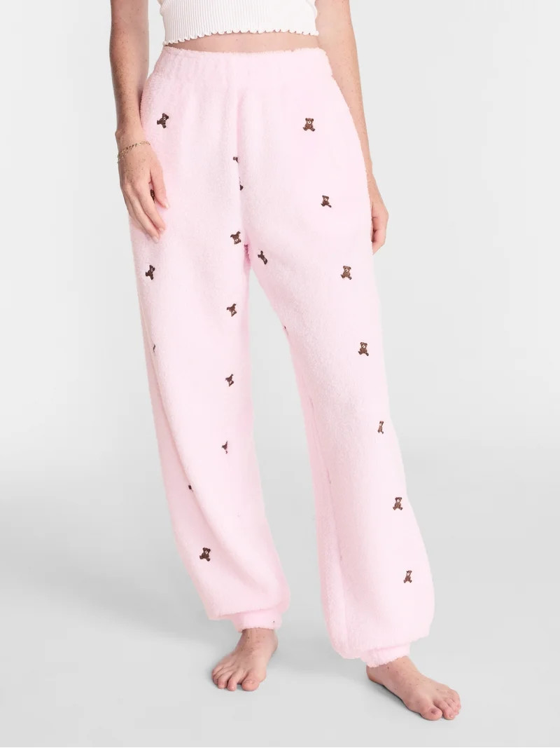 No Boundaries Cozy Teddy Joggers, 29.5'' Inseam, Women's XS-2X | Walmart (US)