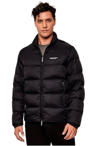 Armani Exchange Men's Down Puffer Jacket, Black, Large | Amazon (US)
