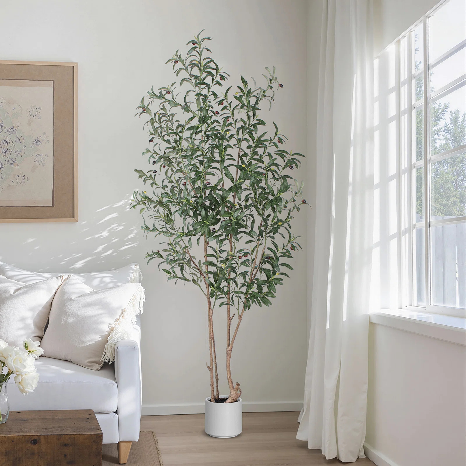 Latitude Run® Faux Olive Tree With Pot For Indoor Outdoor Floor Plant Home Decoration & Reviews ... | Wayfair North America