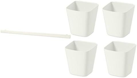 SUNNERSTA Container, white, Set of 4 with Rail Hanger | Amazon (US)