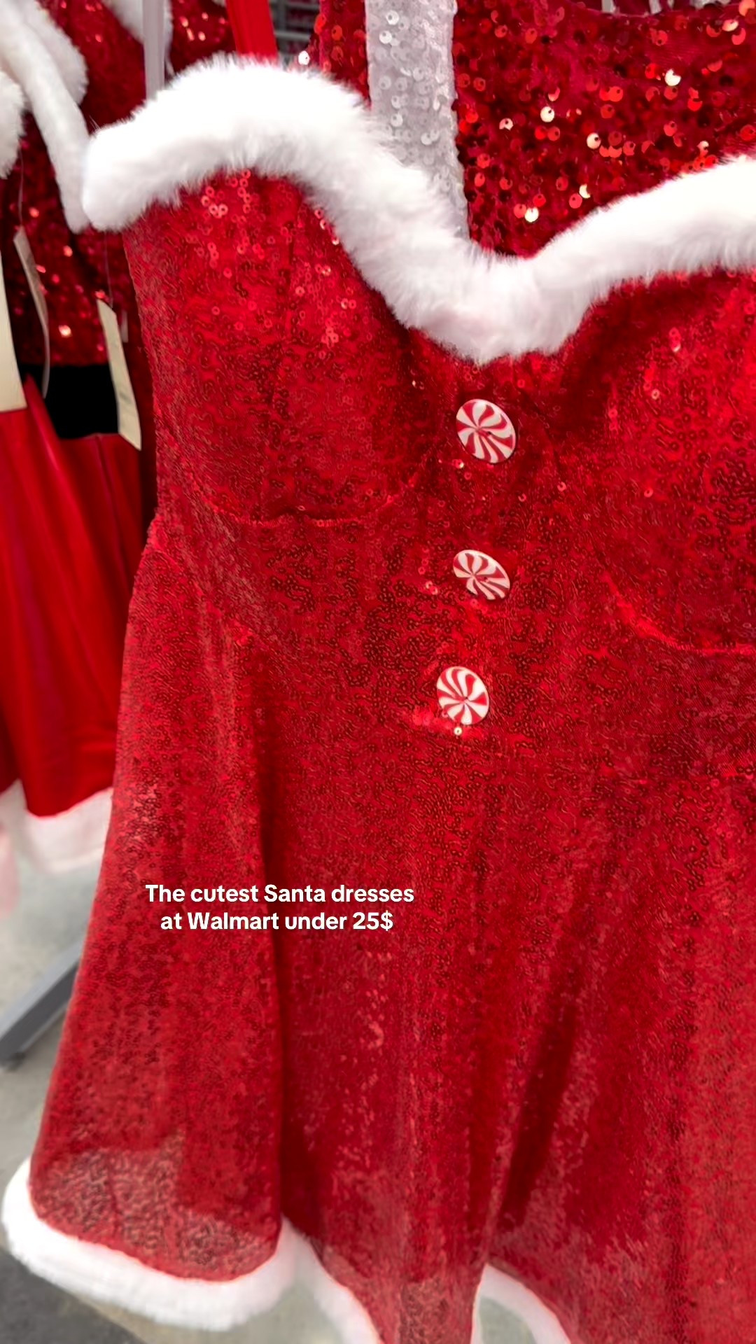 These Santa/festive dresses are so fun and cute! Not itchy at alllll. Buy online because store sizing is limited. I couldn’t find the candy cane button on so I just ordered it ✨ cheaper too! 

#santadresses #festive #dresses #christmastime #christmas #presentdress #cybermonday #deals 

#LTKSeasonal #LTKCyberWeek #LTKHoliday