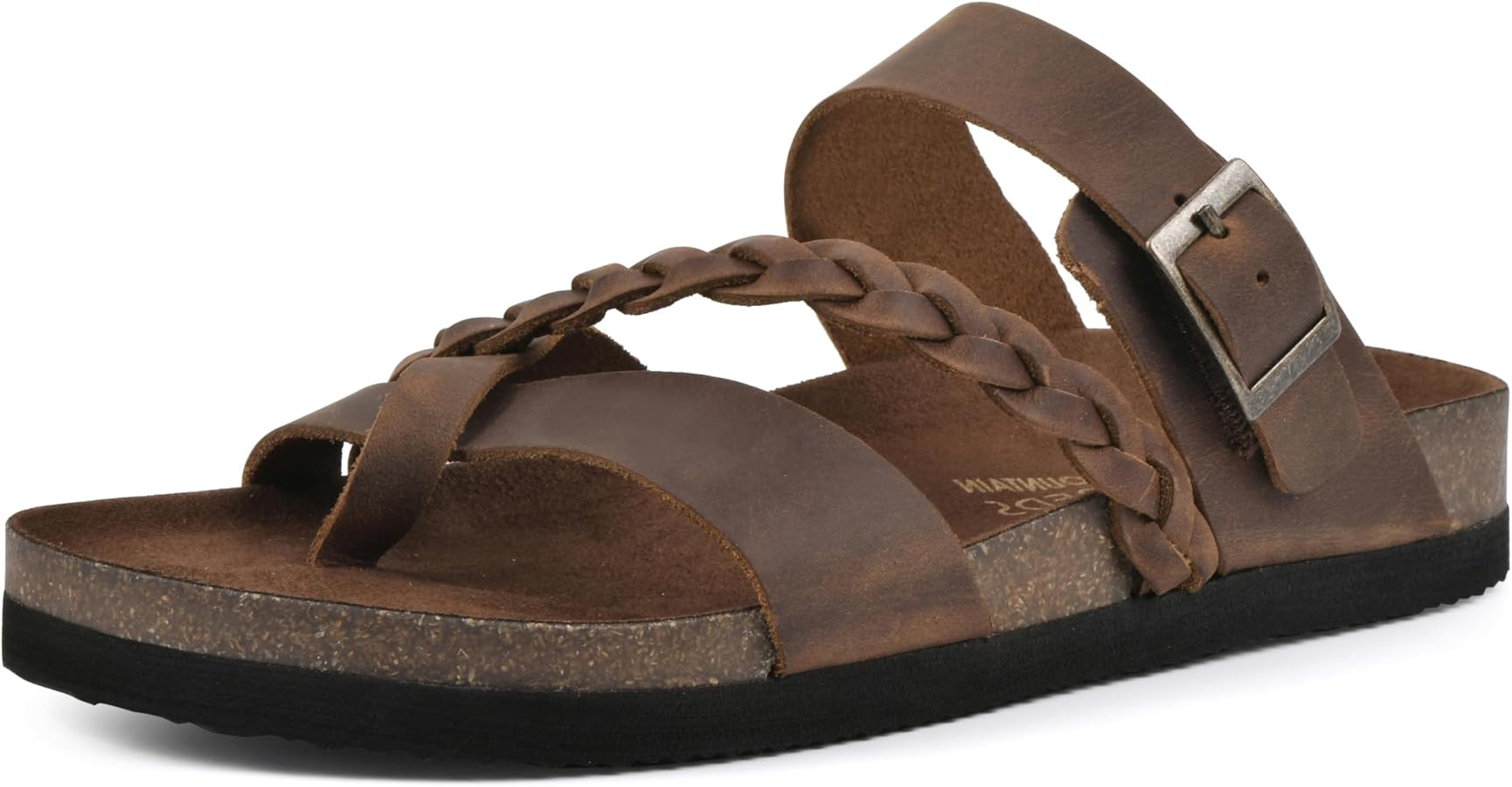WHITE MOUNTAIN Women's Hazy Signature Comfort Molded Braided Strappy Footbed Sandal | Amazon (US)
