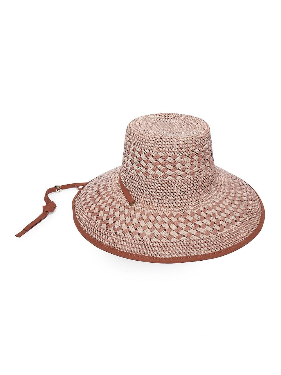 Brielle Check Flat-Top Straw Sunhat | Saks Fifth Avenue
