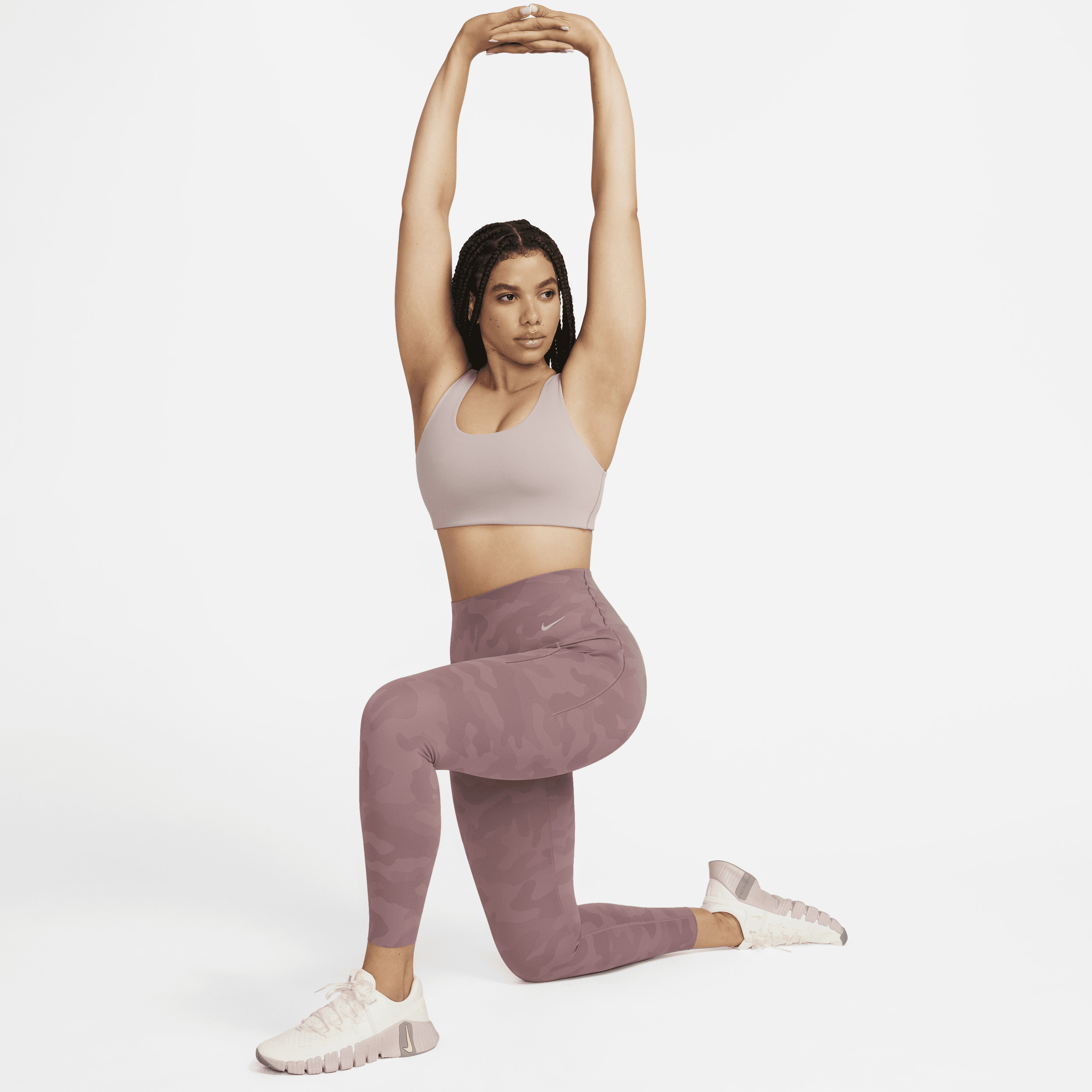 Nike Women's Universa -Support High-Waisted 7/8 Camo Leggings with Pockets in Purple | DX3120-208 | Nike (US)