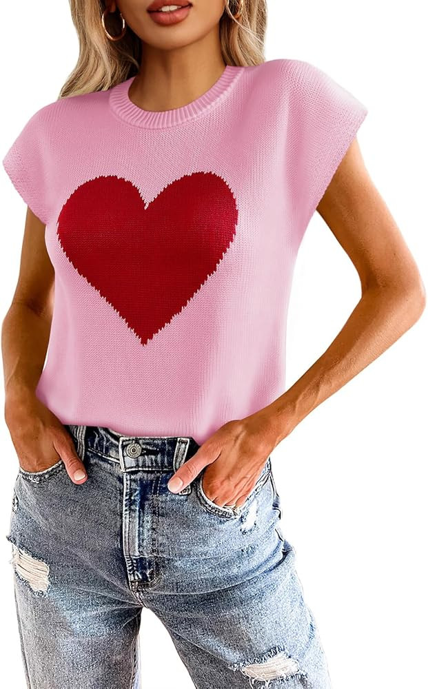 Saodimallsu Womens Summer Cap Sleeve Tops Casual Crew Neck Loose Fit Knit Lightweight Sweater Pul... | Amazon (US)