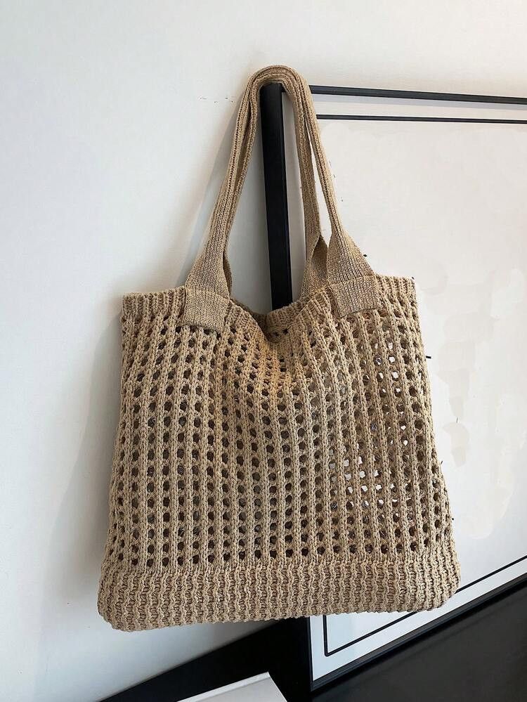 Hollow Out Crochet Bag Polyester Vacation Khaki
         $13.20        
    (100+)
        $12.54... | SHEIN