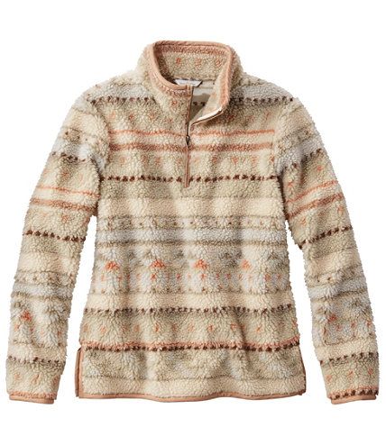 Women's Signature Sherpa Fleece Pullover, Quarter-Zip Jacquard | L.L. Bean