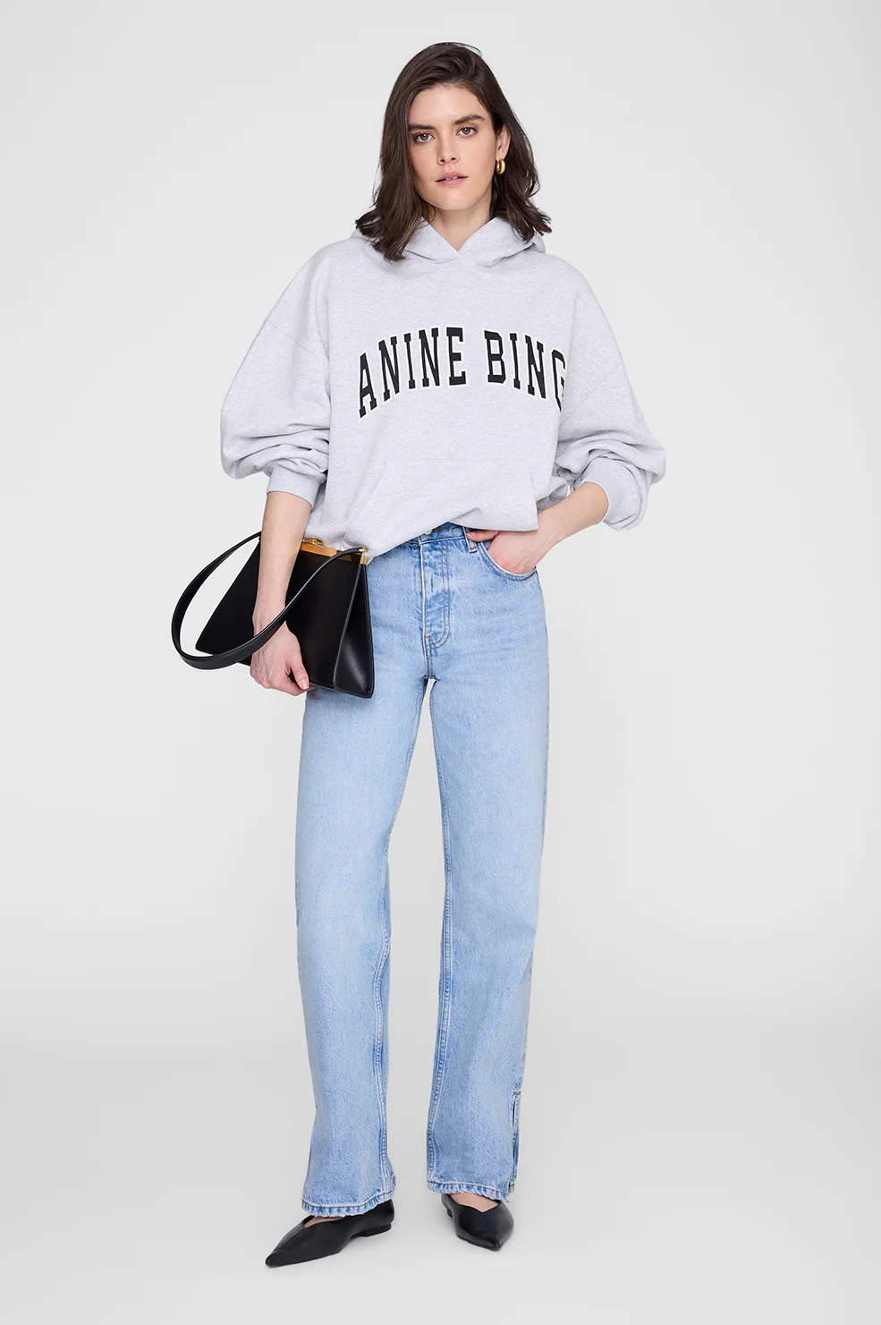 Harvey Sweatshirt New Classic - Medium Heather Grey | Anine Bing