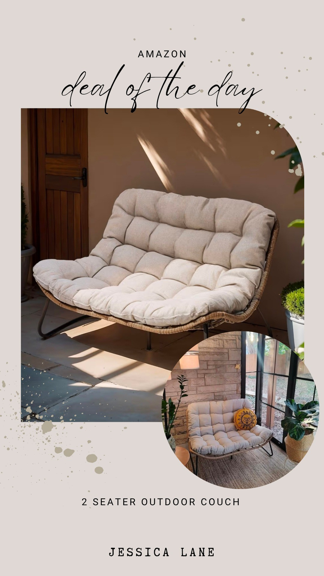 This 2 seater outdoor couch provides the perfect cozy spot for your patio or sunroom.#patioseason #outdoorliving #amazonfinds #amazondeals

#LTKSaleAlert #LTKHome #LTKSeasonal