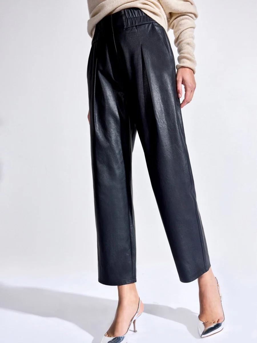 Brochu Walker | Women's Vegan Leather Fiera Pant in Black Onyx | Brochu Walker