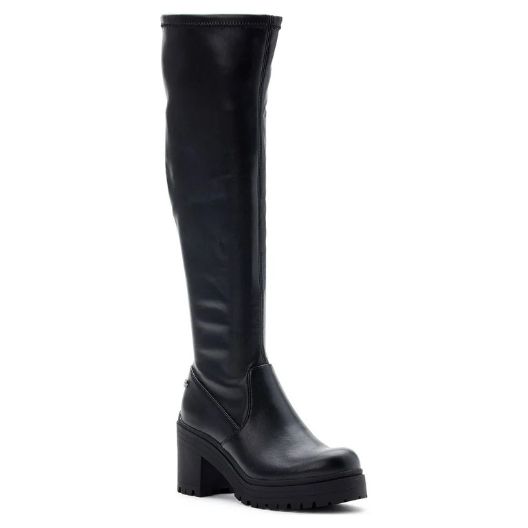 Madden NYC Women's Lug Sole Stretch Gore Knee-High Boots | Walmart (US)