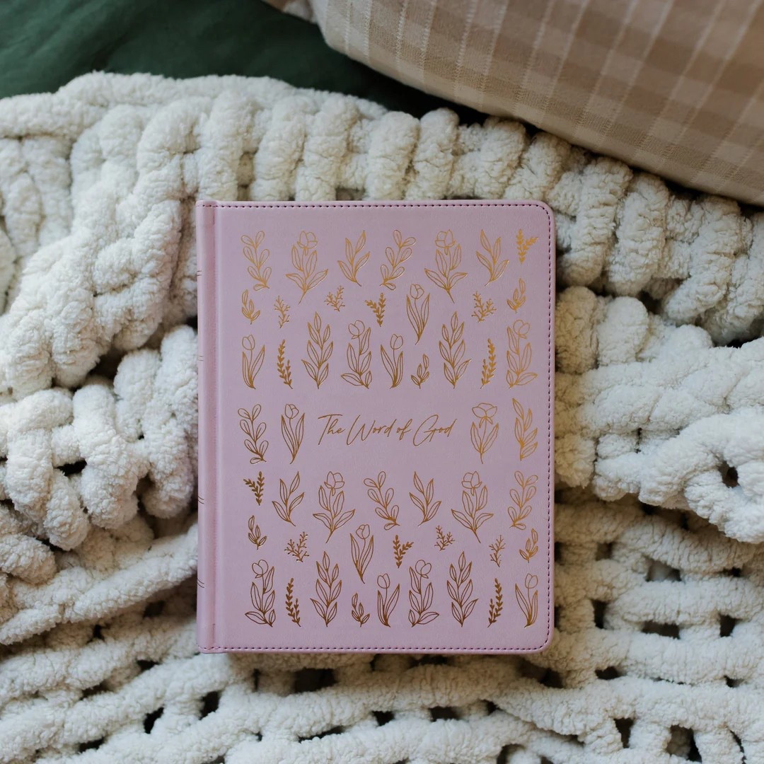 Blush pink lilac lavender leather women’s journaling Bible with gold foil! 

#LTKFamily #LTKHome #LTKFindsUnder100