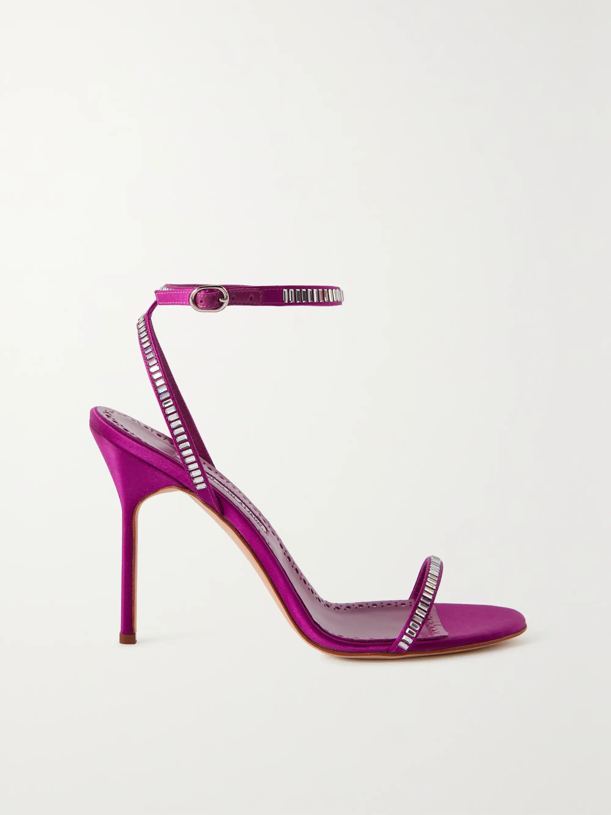Crinastra 105 crystal-embellished satin sandals | NET-A-PORTER (UK & EU)