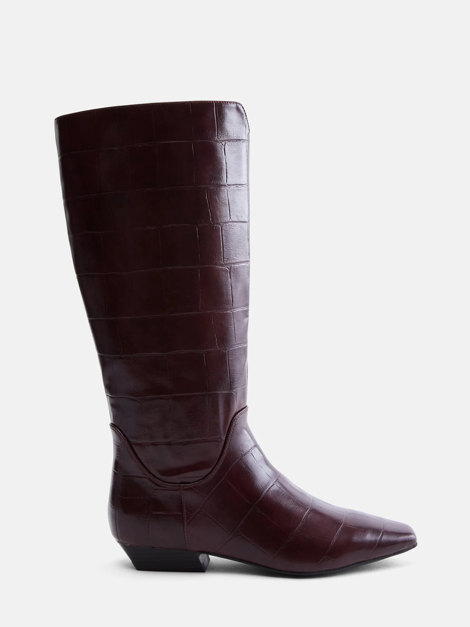 Scoop Women's Faux Croc Flat Tall Boots | Walmart (US)