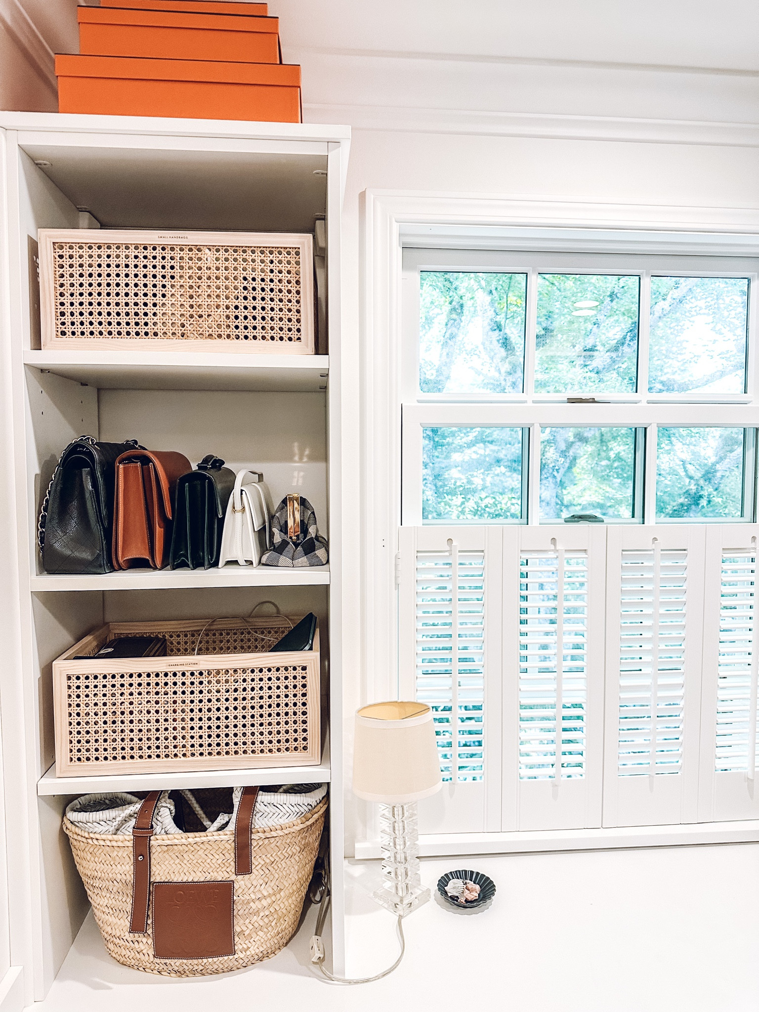 Closet organization✨ The Container Store Artisan Rattan Cane Bin. Nordstrom Uptown Calfskin Leather Envelope Clutch.

#LTKhome #LTKfamily