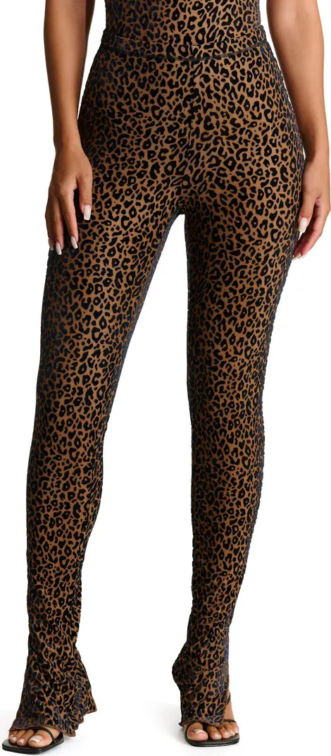 Burnout Velvet Bootcut Slit Hem Pants | Nordstrom