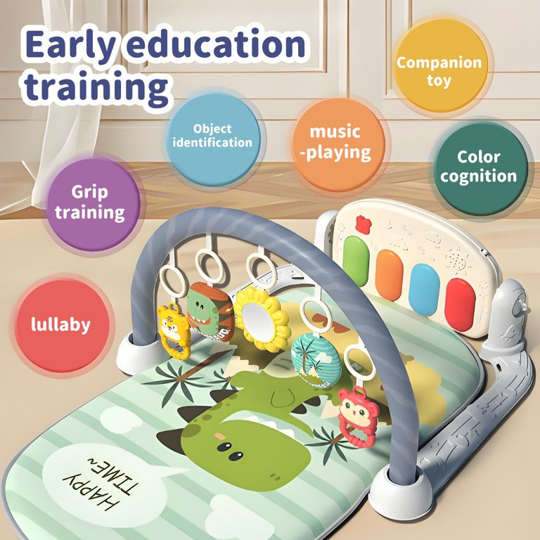 YoYFUN Baby GYM Play Mat, Tummy Time Toys, Kick and Play Piano with Music and Light, Baby Gym Act... | Walmart (US)