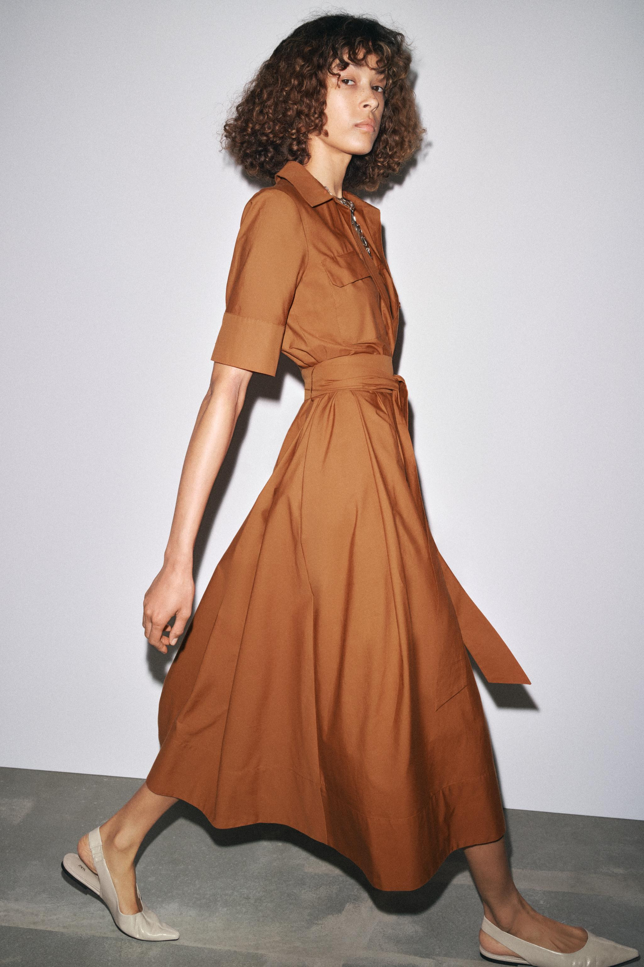 LEATHER SLINGBACK BALLET FLATS | Zara US