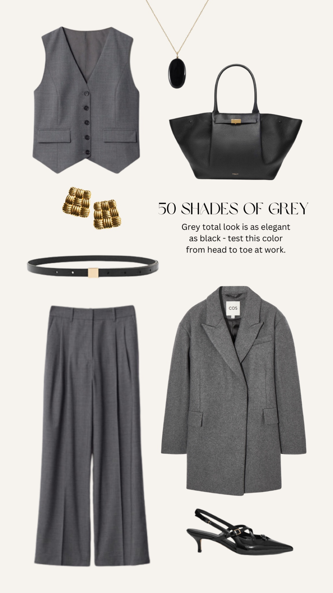 Fall look No.12: total grey workwear outfit.