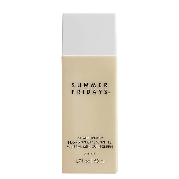 Summer Fridays ShadeDrops Broad Spectrum SPF 30 Mineral Milk Sunscreen with Zinc Oxide, Squalane,... | Amazon (US)
