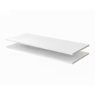 35 in. x 14 in. Classic White Wood Shelves (2-Pack) | The Home Depot