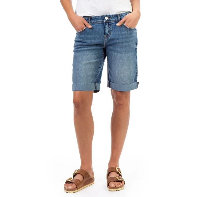 Jordache Women's Relaxed Bermuda Denim Shorts, Sizes 2-22 | Walmart (US)