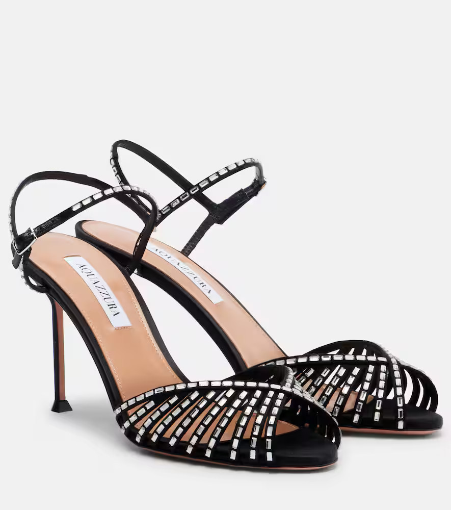Aquazzura Hold Me 85 crystal-embellished sandals | Mytheresa (US/CA)