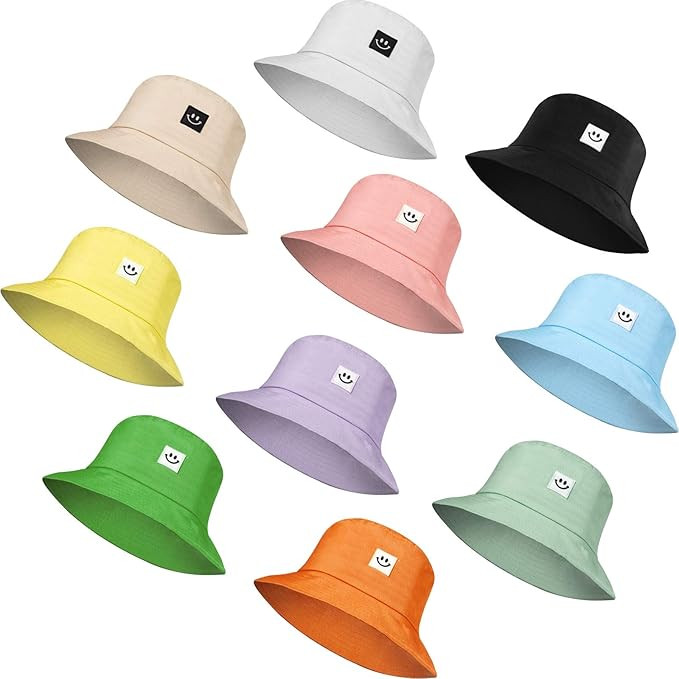 Smiling Face Bucket Hat Cute Bucket Cap Beach Sun Hat Summer Travel Bucket for Women Men | Amazon (US)