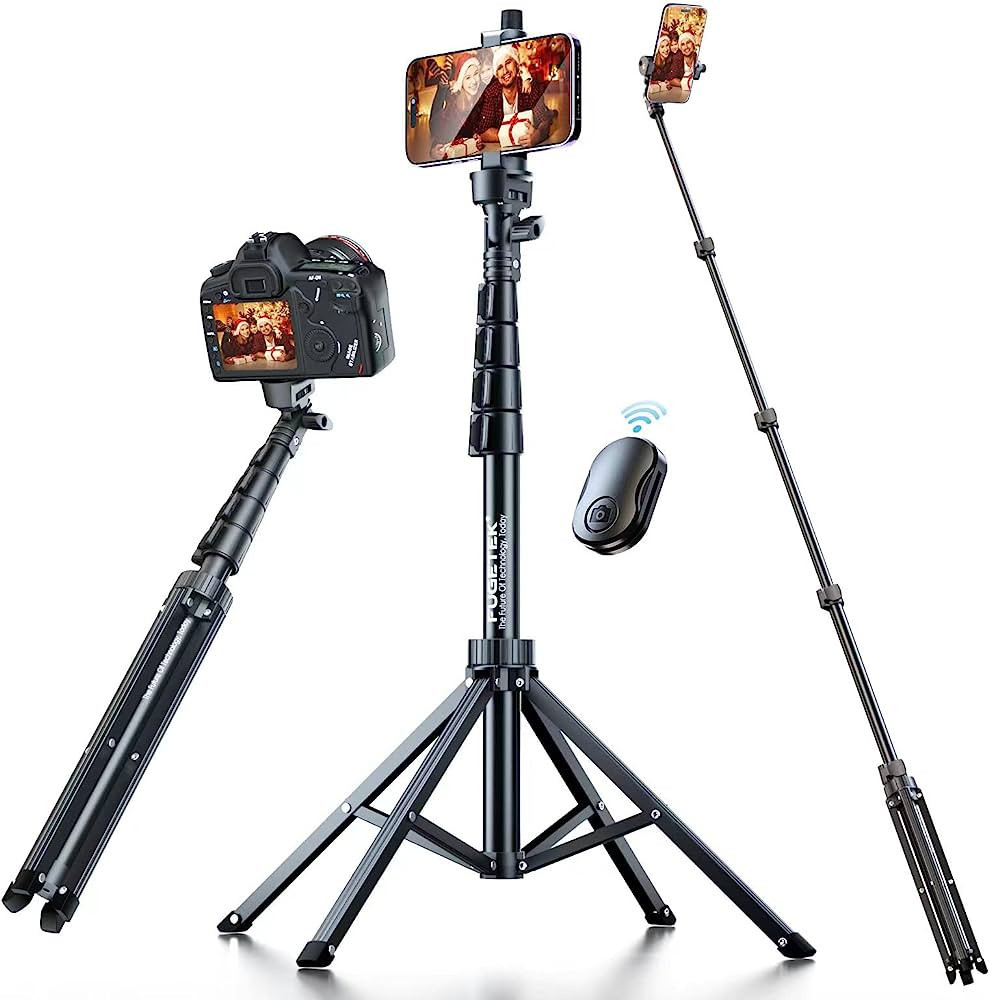 Fugetek 62" Professional Selfie Stick Tripod, Stable 4 Leg Design, Bluetooth Remote, 100% All Alu... | Amazon (US)