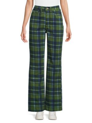 WeWoreWhat High Rise Plaid Dad Jeans on SALE | Saks OFF 5TH | Saks Fifth Avenue OFF 5TH