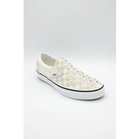 Vans Classic Slip-On Studded Checkerboard Shoes for Women in Turtledove | Glik's