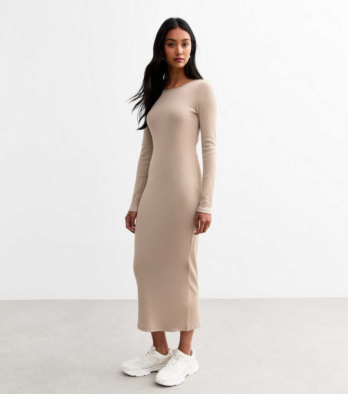 Mink Crew Neck Bodycon Midi Dress
						
						Add to Saved Items
						Remove from Saved Items | New Look (UK)