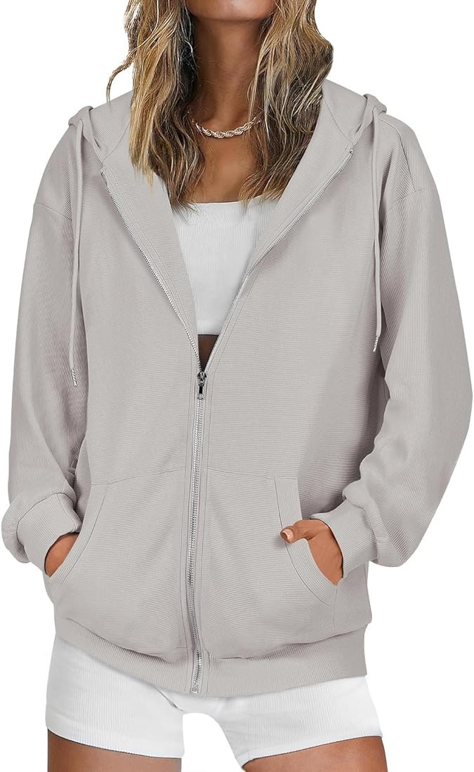 ANRABESS Womens Oversized Zip Up Hoodies Long Sleeve Fall Casual Sweatshirts Jacket Trendy Y2k Ho... | Amazon (US)