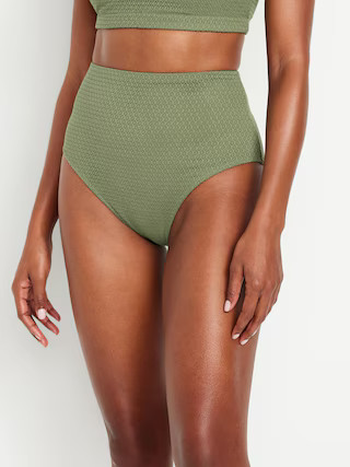 High-Waisted Crochet Bikini Swim Bottoms | Old Navy (US)