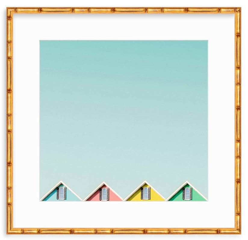 Gold Bamboo Wood Picture Frame, Acrylic Glazing, Mat, and Backing Included-Custom Sizes Available | Amazon (US)