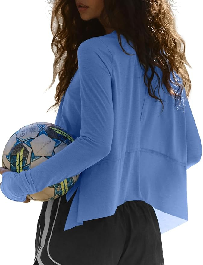 Darong Cotton Long Sleeve Workout Shirts for Women Loose Fit Athletic Yoga T-Shirts Casual Slouch... | Amazon (US)