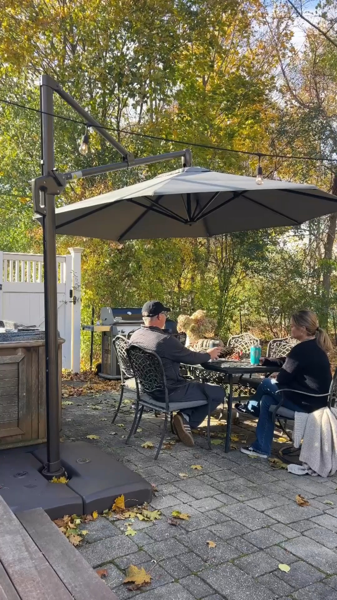 Love the use our patio year round.  With the changing angle of the sun this cantilever umbrella helps us be able to do that.

Use KARIHOME05, 5% off umbrella, valid before 2-11-26

#patioumbrella #cantileverumbrella #outdoorfurniture #patiodecor #purpleleaf

#LTKSeasonal #LTKHome #LTKMens