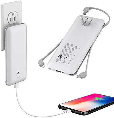 10000mAh Q Portable Charger, Ultra Slim USB C Power Bank, 4 Output Dual Input External Battery Pack  | Amazon (US)