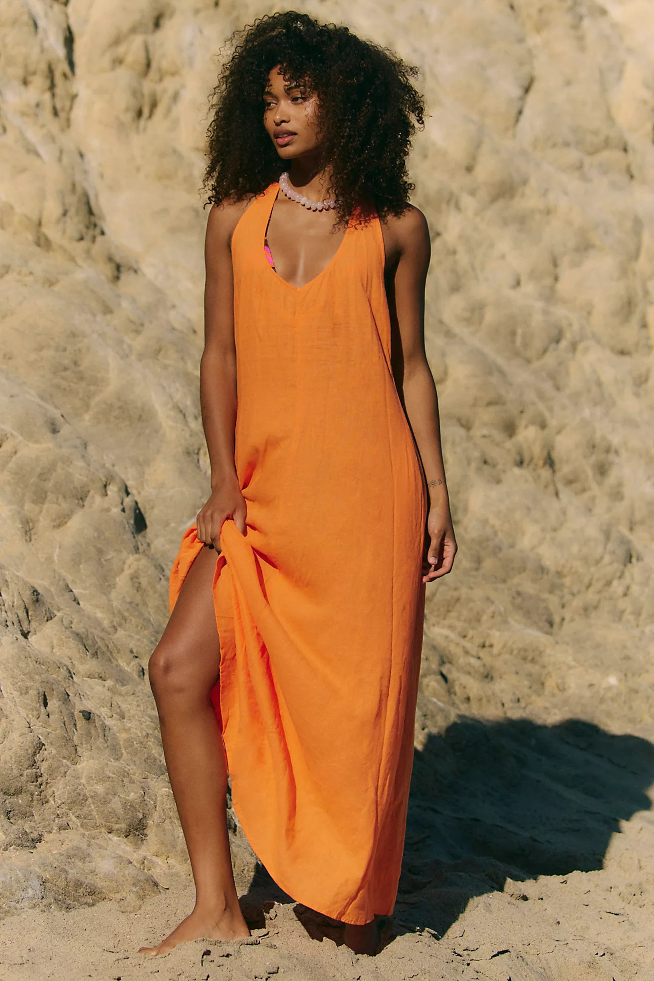Sandshell Linen Easy Does It Maxi Dress | Free People (Global - UK&FR Excluded)