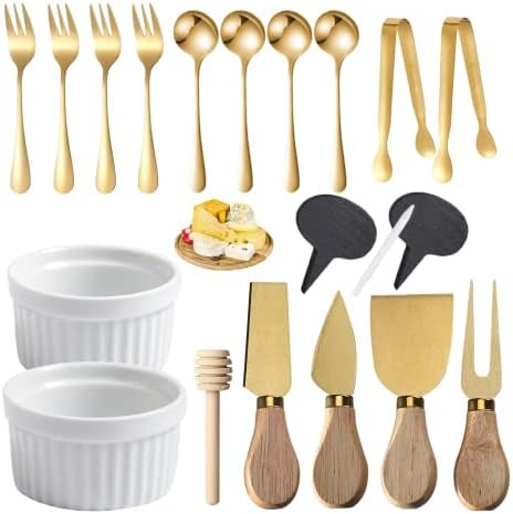 Amazon.com | 18 PCs Charcuterie Board Accessories Utensils, Cheese Knife Set, Charcuterie Bowls, ... | Amazon (US)