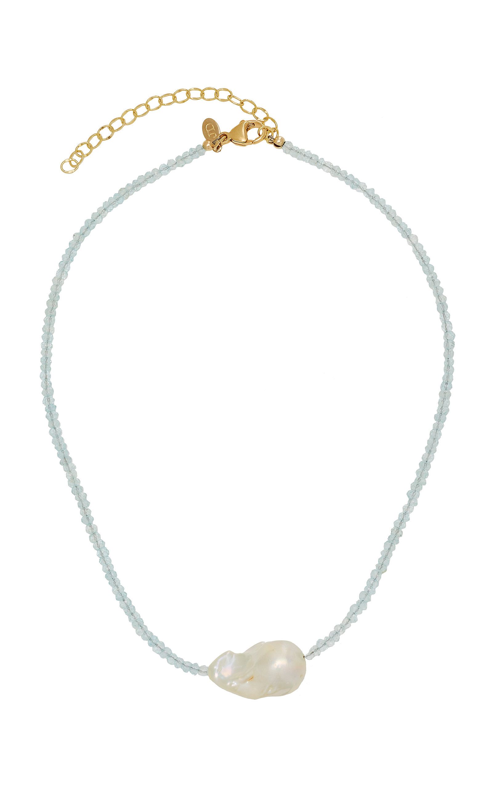 Gold-Filled, Aquamarine and Pearl Necklace | Moda Operandi (Global)