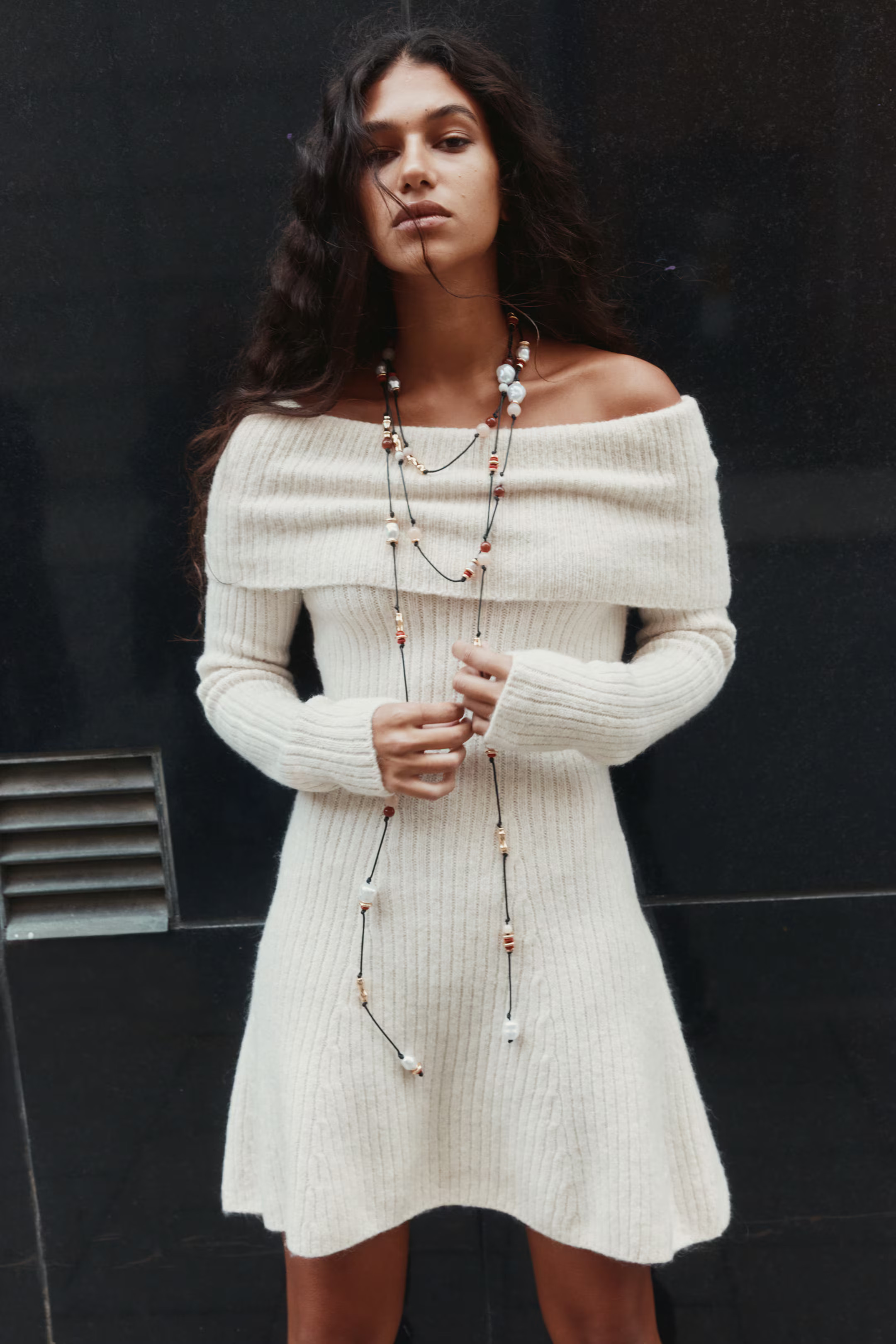 Rib-Knit Off-the-Shoulder Dress | H&M (US + CA)