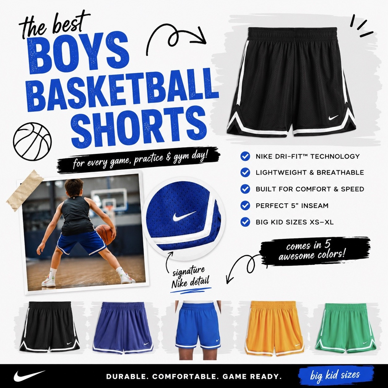 My boys favorite Nike basketball shorts